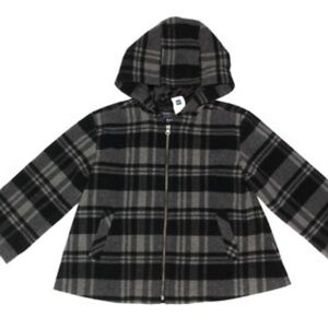 GAP Black and Gray Hooded Cape with A-line Silhouette